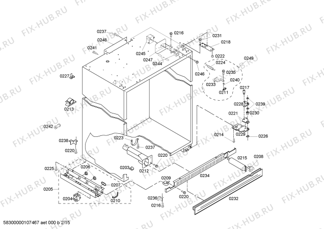 Схема №14 KBUDT4250A 42" SXS REFRIG (SS) DESIGNER HDL с изображением Зажим для посудомоечной машины Bosch 00601760